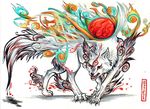  amaterasu canine deity female feral markings pearleden snarl solo unusual_coloring ōkami 