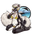  bloodhound_omega female necklace popsicle pubic_hair pubic_tuft rainbow skunk solo swimsuit taste_the_rainbow 