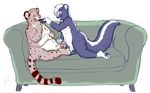  fat feline flaccid gay leopard male mammal overweight penis plain_background skunk white_background zorusky 