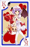  bat_wings blonde_hair card fenyuat flandre_scarlet hat highres lavender_hair mary_janes multiple_girls playing_card red_eyes remilia_scarlet shoes short_hair siblings side_ponytail sisters touhou wings 