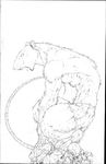  brett_booth crouching male muscles pose profile rat rodent skull solo 