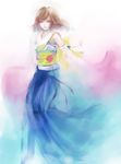  blue_hakama brown_hair closed_eyes final_fantasy final_fantasy_x habbitrot hakama japanese_clothes short_hair solo yuna_(ff10) 