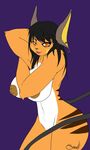  2011 anthro big_breasts black_hair breasts brown_eyes ear_piercing earring female hair nintendo nipples nude orange_eyes piercing pok&#233;mon pok&#233;morph pok&eacute;mon pok&eacute;morph raichu reikovalour shmucky solo standing tail video_games 