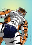  bennie feline ken_sample macro male muscles solo tiger underwear 