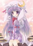  bad_id bad_pixiv_id book crescent hat long_hair p19 patchouli_knowledge purple_eyes purple_hair solo touhou 