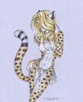  cheetah feline female ladyjeboah mammal panties see_through skirt solo translucent underwear 