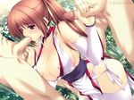  breasts brown_hair dead_or_alive fellatio handjob hentai kasumi oral outside penis tasuku_iizuki uncensored 