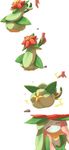  ^_^ closed_eyes doredia eyes_closed falling hand_holding highres holding_hands hurt injury lilligant pokemon red_eyes surprised trip tripping 