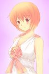  bad_id bad_pixiv_id blush dress kashimashi looking_at_viewer orange_eyes orange_hair osaragi_hazumu short_hair simple_background smile solo yuuya_(musaishoku) 