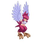  animated animated_gif artist_request blink blinking fanatail feathers flying gif harpy lowres monster_girl red_hair simple_background solo talons wings yellow_eyes 