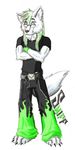  canine green_hair hellgoddess leather male sniff_heinkel solo wolf 