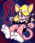  bomberman bomberman_(series) domestic_cat felid feline felis foot_focus knife mammal mintytempest natia soles toes whip 