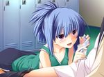  blue_hair censored futsu_janai game_cg penis pink_eyes suzuhara_hitomi 
