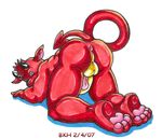  butt chubby dragon hindpaw kaia male nude penis scalie solo 