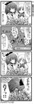  4koma blush check_translation comic delipia good_end greyscale highres kiss long_hair mahou_shoujo_madoka_magica miki_sayaka mitakihara_school_uniform monochrome multiple_girls ponytail sakura_kyouko school_uniform short_hair translated translation_request yuri 