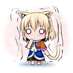  animal_ears blonde_hair cat_ears cat_tail chibi extra_ears hoshizuki_(seigetsu) kemonomimi_mode mizuhashi_parsee puru-see scarf solo tail touhou trembling 