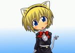  aegis aegis_(persona) animal_ears atlus bell blonde_hair blue_eyes cat_ears cat_tail persona persona_3 ribbon segami_daisuke tail 