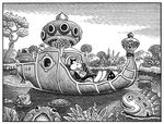  boat female fish floating frank generic_cartoon_anthropomorph inks jim_woodring male pupshaw sleeping water 