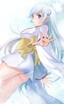  blue_eyes blue_hair dororon_enma-kun hair_ornament hijiri_ruka japanese_clothes kimono long_hair no_panties short_kimono solo yukiko_hime 