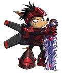  axel_gear black_hair highres opossum rocket_knight_adventures sword weapon 