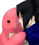  black_hair blush french_kiss kemokkodaisuki kiss lickitung naruto o_o pokemon uchiha_sasuke what 