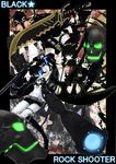  absurdres battle black_gold_saw black_rock_shooter black_rock_shooter_(character) boots dead_master from_behind gun highres king_saw koge-owl multiple_girls strength_(black_rock_shooter) sword weapon 