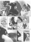  caught dragon female greyscale hiccup hiccup_(httyd) how_to_train_your_dragon human male mammal monochrome night_fury toothless zunu zunu-raptor 