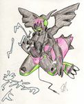  anthro big_penis cum glowstick green_eyes headphones kneeling legendary_pok&#233;mon looking_at_viewer male masturbation nintendo nipples penis plain_background pok&#233;mon pok&eacute;mon solo underwear unknown_artist video_games white_background wings zekrom 