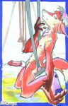  canine cock_ring cum fox greenmonkey hindpaw male nude penis solo swing_set 