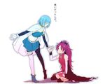  bad_id bad_pixiv_id blue_hair itoh_kani long_hair magical_girl mahou_shoujo_madoka_magica miki_sayaka multiple_girls ponytail red_hair sakura_kyouko short_hair thighhighs translated 