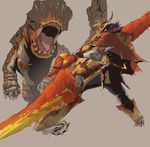  armor barroth battle capcom hat lance monster monster_hunter polearm weapon 