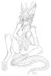  anus breasts canine dragon ear_piercing earring forked_tongue glasses herm intersex kazdra kcravenyote looking_at_viewer nipples nude piercing pussy scalie sheath sitting sketch solo spreading tongue tongue_piercing wolf 