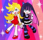 dress goth gothic hand_holding panty_&amp;_stocking_with_garterbelt panty_(character) panty_(psg) smile stocking_(character) stocking_(psg) 