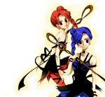  2girls bishoujo_senshi_sailor_moon bishoujo_senshi_sailor_moon_s blue_hair cyprine cyprine_(sailor_moon) multiple_girls pixiv ptilol ptilol_(sailor_moon) red_hair skirt 