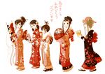  animal animal_on_head black_hair brown_hair cat cat_on_head floral_print flower glasses hair_flower hair_ornament hatsuse_karila hinata_yachiyo japanese_clothes kimono kirishima_rento kokudou_juunigou multiple_girls mutsu_honoka new_year on_head tokurei_sochi_dantai_stella_jogakuin_c3_bu yamato_yura 