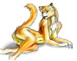  cat chest_tuft feline female nude reclining solo unknown_artist 