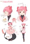  :q bad_id bad_pixiv_id bow cake capelet charlotte_(madoka_magica) food kusayusaai kyubey magical_girl mahou_shoujo_madoka_magica partially_translated personification pink_eyes pink_hair school_uniform short_hair thighhighs tongue tongue_out translation_request 