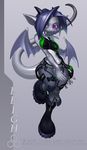  boots chibi cute dragon fang female j_axer leigh midriff scalie solo 