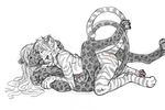  anthro bagheera blush cum duo feline gay leopard male mammal mesh penis plain_background precum tiger white_background 