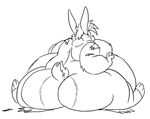  butt chubby lagomorph male morbidly_obese rabbit solo unknown_artist 