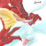  anal anal_penetration anus balls butt dragon drool gay hammytoy interspecies male oral penetration penis red rimming saliva scalie spread_legs spreading tongue unknown_species white 