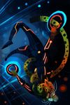  black_hair cheetah cool_colors disney feline galgard glowing hair identity_disc leopard male mammal solo tron yellow_eyes 