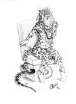  2007 ashalind coy female furries_with_pets goblet jaguar monarch necklace pencils pet piercing snake solo throne topless tribal white_background 