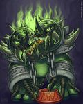  armor chains claws collar drool fire horns kyoht_luterman kyoth playing saliva toothy toy warcraft 