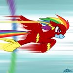  crossover dc_comics equine female feral flash flying friendship_is_magic hair horse john_joseco mammal marvel mask multi-colored_hair my_little_pony pegasus pony purple_eyes rainbow_dash_(mlp) rainbow_hair rainbow_tail skinsuit smile solo sonic_rainboom speed the_flash wings 