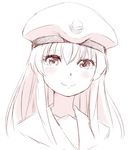  alice_carroll aria beret blush hat long_hair monochrome nagian smile solo 