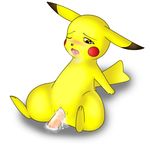  blush brown_eyes cum darkmirage disembodied_penis female male one_eye_closed panting penetration penis pikachu pok&eacute;mon pussy sitting straight tail yellow 