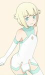  bad_id bad_pixiv_id blonde_hair blue_eyes elbow_gloves element_hunters flat_chest gloves juno_(element_hunters) no_panties simple_background smile solo tamakorogashi thighhighs zettai_ryouiki 