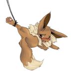  blush brown brown_eyes butt claws eevee hindpaw looking_at_viewer pawpads pok&eacute;mon solo tail tears trap 