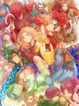  6+girls animal_ears bad_id bad_pixiv_id blonde_hair bud_(lom) cactus cat_ears child daena elazul elbow_gloves elle_(lom) escad flower furry gloves green_hair hair_ornament hat horns imu_(lom) irwin lady_pearl larc_(lom) legend_of_mana lil'_cactus lisa_(lom) long_hair matilda_(lom) monster_girl multiple_boys multiple_girls nature niccolo polearm purple_hair rabite robe rumikan seiken_densetsu sierra spear sword toto_(lom) weapon 